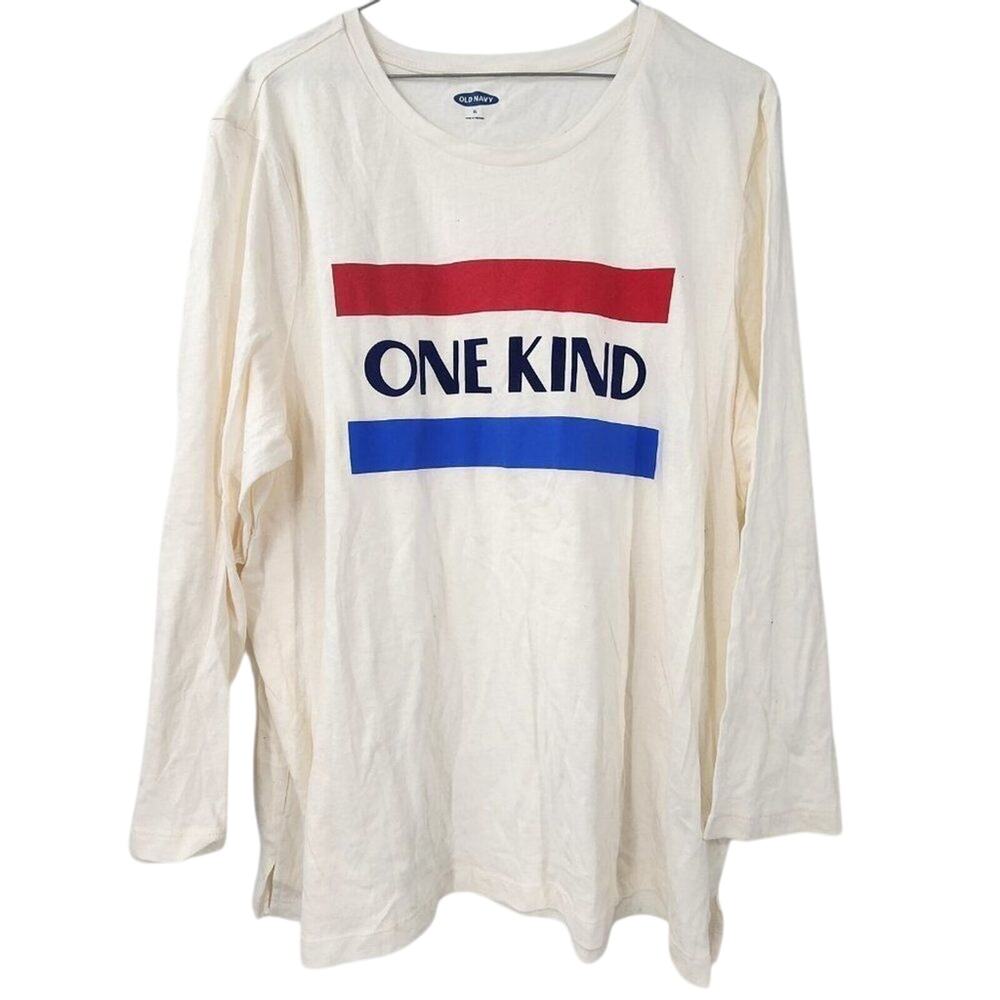 NWT OLD NAVY "One Kind" Long Sleeve Tee Shirt Womens Size XL Extra Large